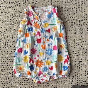 Primary Colorful Floral Kids One Piece
